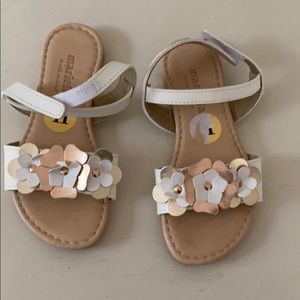 White and gold sandals